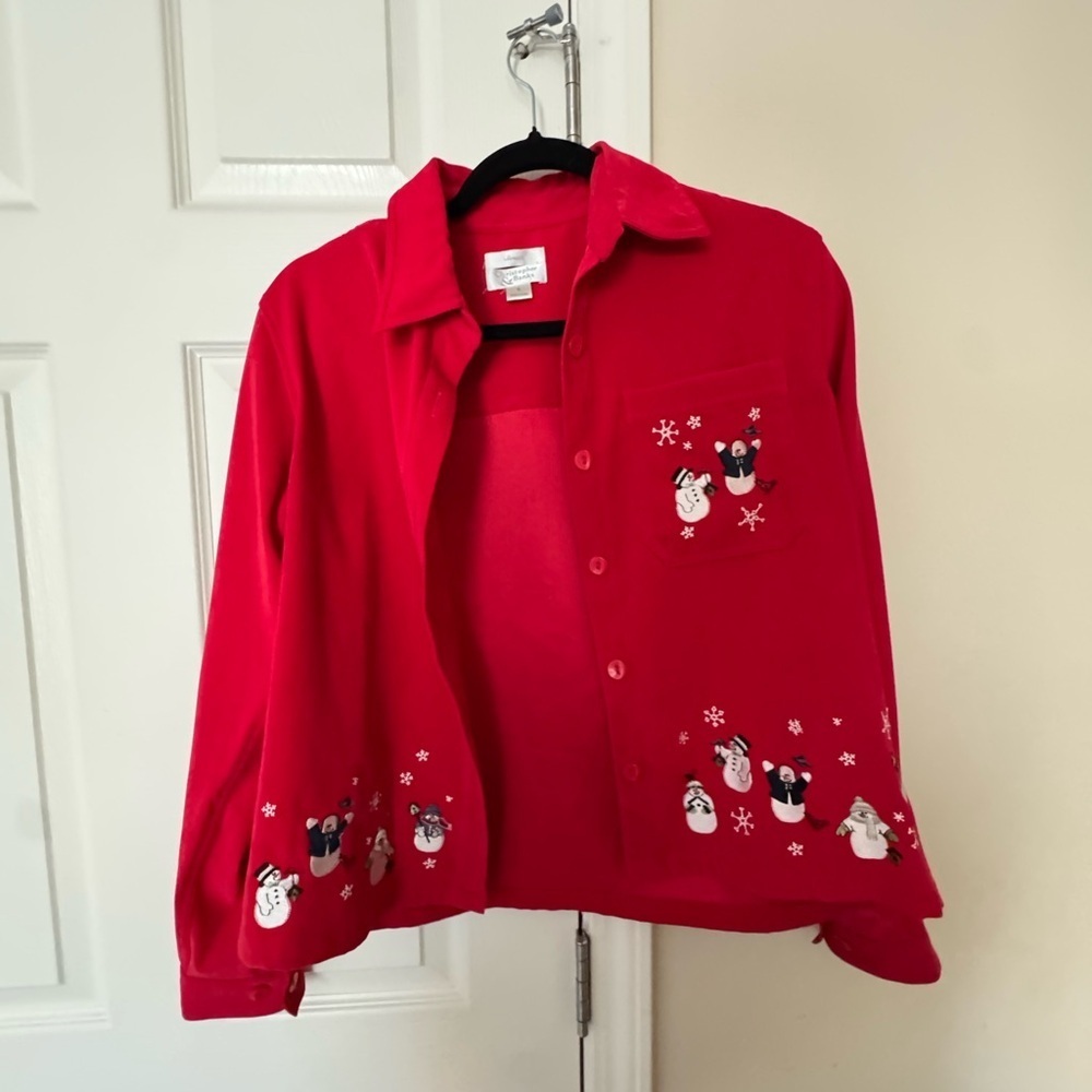 Christopher & Banks Vibrant Red Shirt